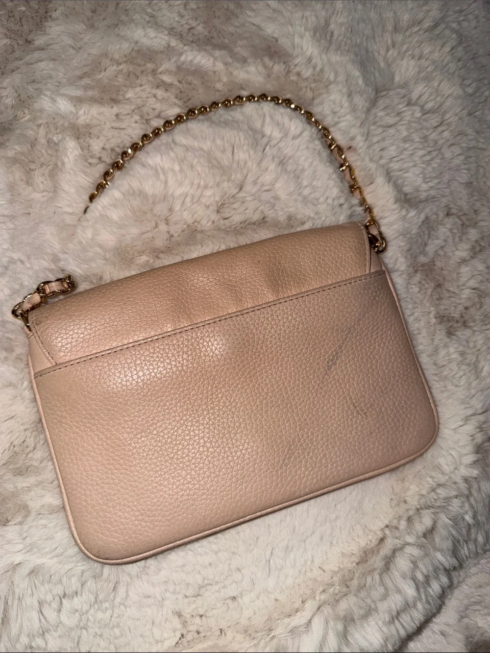 Tory Burch Blush Pebbled Leather Chain Shoulder Bag